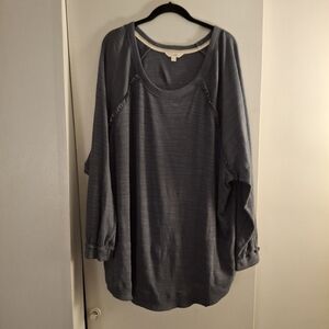 Terra & Sky Women's Gray Heathered Tunic Top
